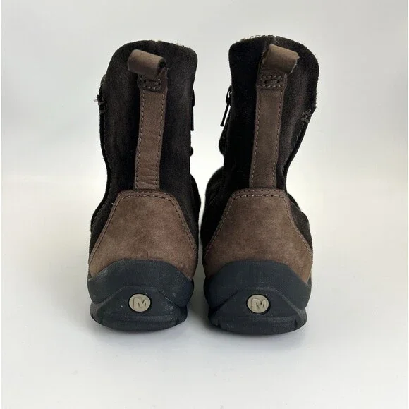 Merrell Freisa Slouch Ankle Boots Womens Sz 9 Brown Suede Zip Booties Outdoors - Picture 6 of 9